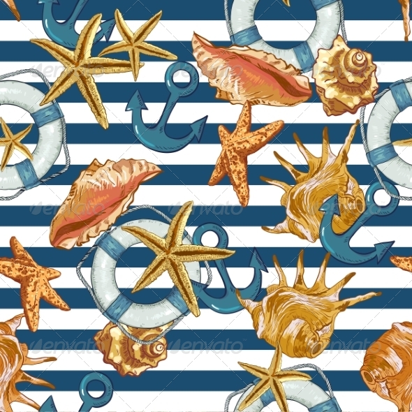 GraphicRiver Summer Seamless Pattern with Shells and Anchor 8109574 GraphicRiver Summer Seamless Pattern with Shells and Anchor 8109574