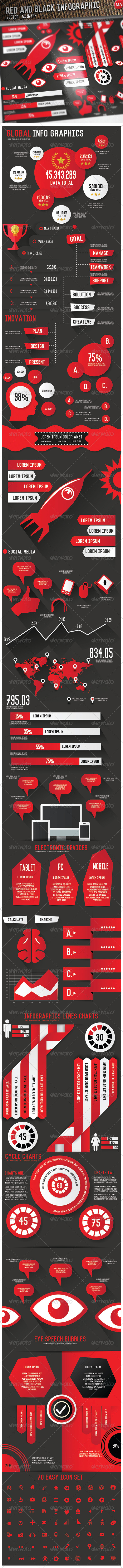 Red & Black Infographics Red & Black Infographics