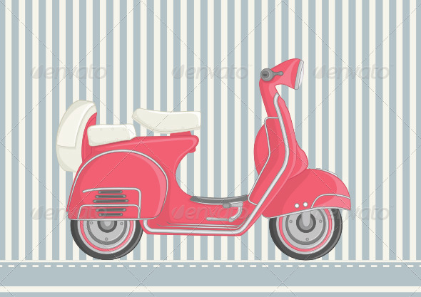 Motor Scooter Illustration Motor Scooter Illustration