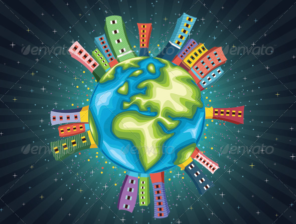 GraphicRiver Retro World Night Background 8111295 GraphicRiver Retro World Night Background 8111295