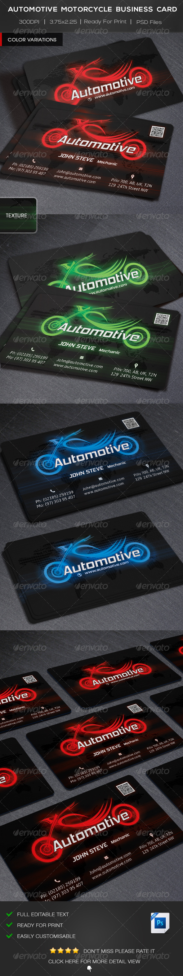 Automotive Motorcycle Business Card Automotive Motorcycle Business Card