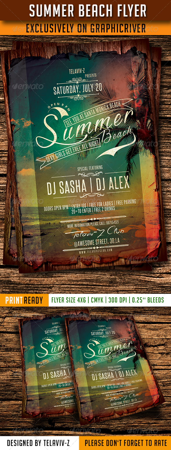 Summer Beach Flyer Template