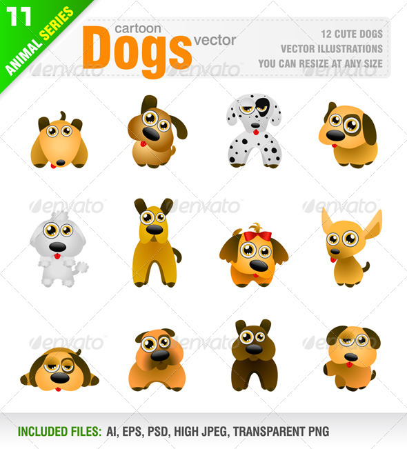 GraphicRiver 12 Cartoon Dogs 8114961 GraphicRiver 12 Cartoon Dogs 8114961