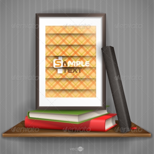 GraphicRiver Wood Shelf With Photo Frame 8118544 GraphicRiver Wood Shelf With Photo Frame 8118544