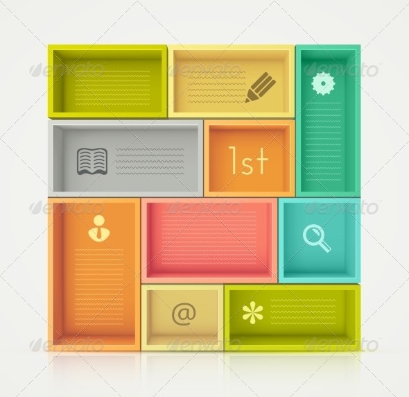 GraphicRiver Colorful Shelves for Design 8120539 GraphicRiver Colorful Shelves for Design 8120539