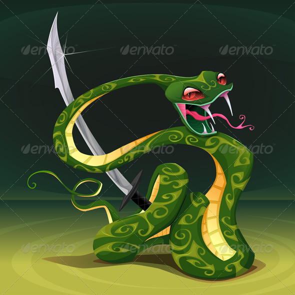 GraphicRiver Poisonous Snake with Saber 8121943 GraphicRiver Poisonous Snake with Saber 8121943