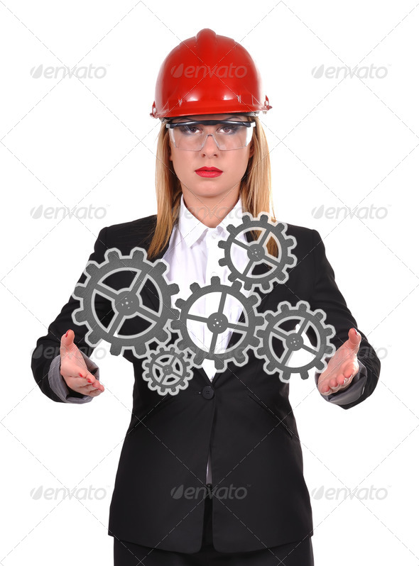 Woman holding gears (Misc) Photo Download