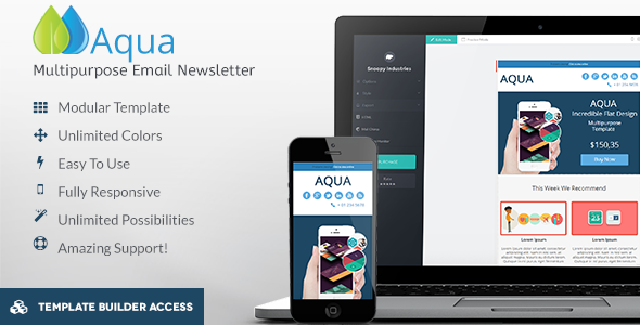 Aqua - Corporate Flat Email Template
