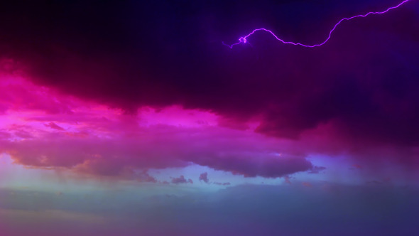 Thunderstorm at Red Sunset Thunderstorm at Red Sunset