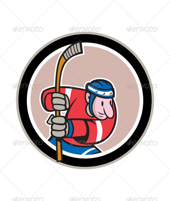 Field Hockey Player With Stick Cartoon Field Hockey Player With Stick Cartoon