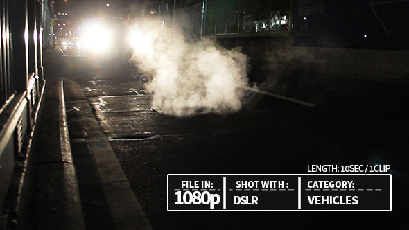 Cars Are Driving Through Fog At Night Cars Are Driving Through Fog At Night