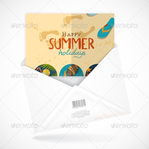 GraphicRiver Postal Envelopes With Greeting Card 8127134 GraphicRiver Postal Envelopes With Greeting Card 8127134