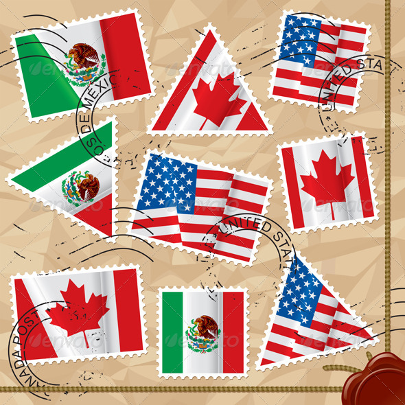 GraphicRiver Postage Stamps with Flags 8127891 GraphicRiver Postage Stamps with Flags 8127891