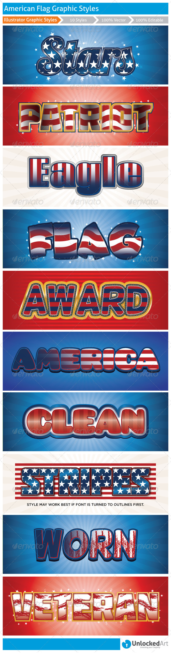 American Graphic Styles 1 - Styles Illustrator
