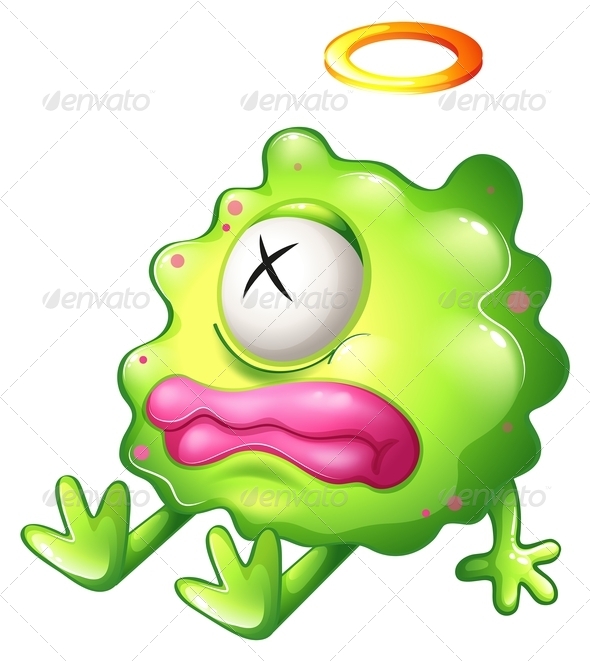 GraphicRiver Dying Green Monster with Pink Lips 8130472 GraphicRiver Dying Green Monster with Pink Lips 8130472