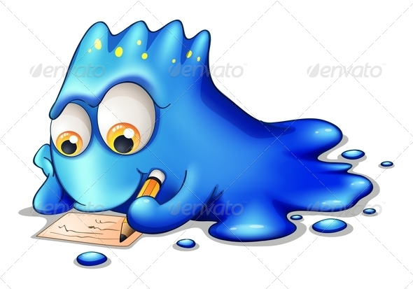GraphicRiver Blue Monster Writing 8130492 GraphicRiver Blue Monster Writing 8130492