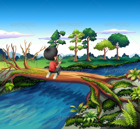 Boy above a Trunk Boy above a Trunk