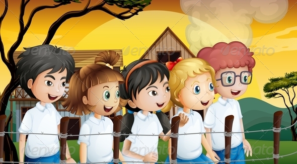 GraphicRiver Kids Near a Barbwire Fence 8130948 GraphicRiver Kids Near a Barbwire Fence 8130948