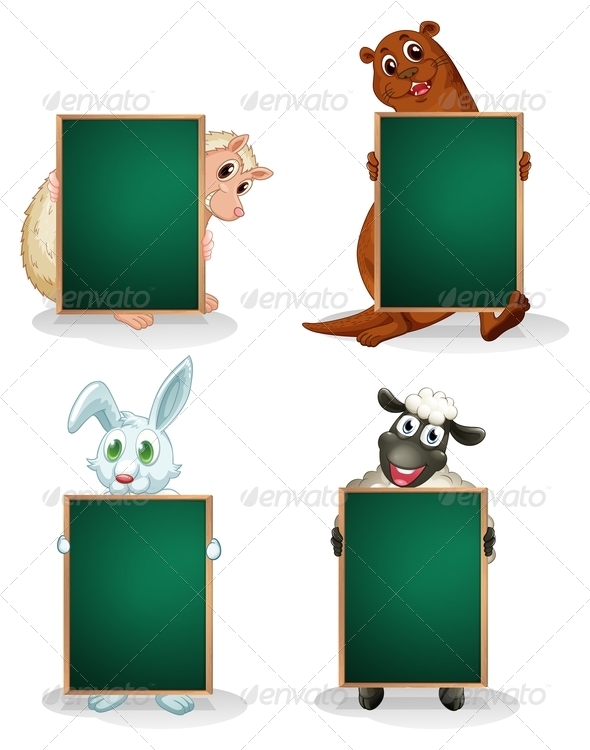 Blackboards in Front of the Animals Blackboards in Front of the Animals
