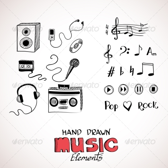 GraphicRiver Sketch of Music Elements 8131698 GraphicRiver Sketch of Music Elements 8131698