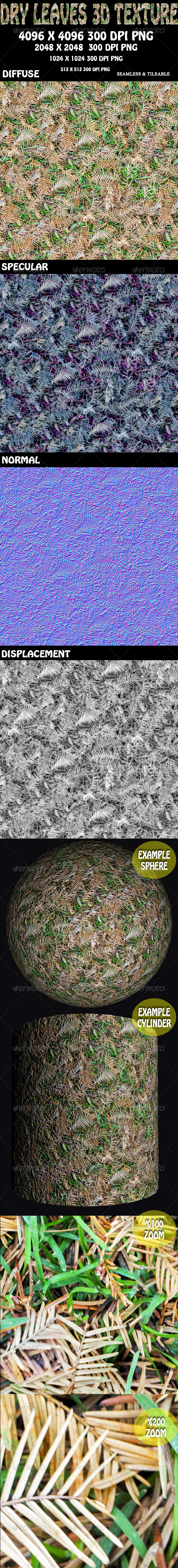Dry Leaves 3D Texture - 3DOcean Item for Sale