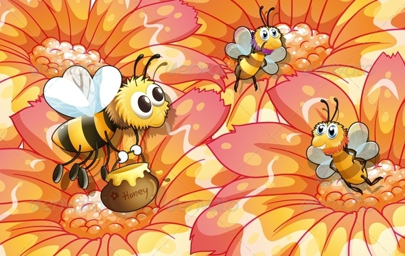 Bees Collecting Honey Bees Collecting Honey