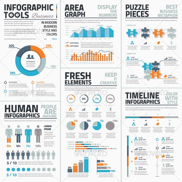 Large collection of Infographic Vector Templates