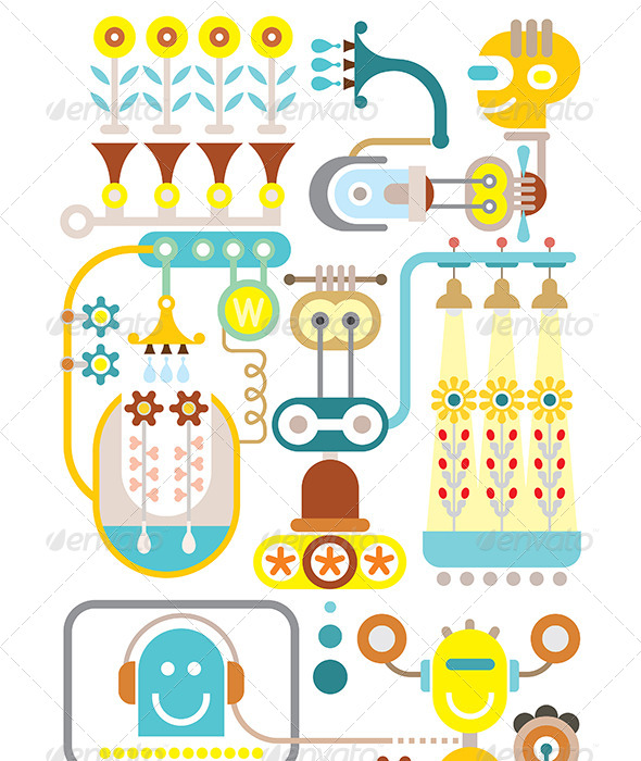 GraphicRiver Flower Garden Illustration 8132581 GraphicRiver Flower Garden Illustration 8132581