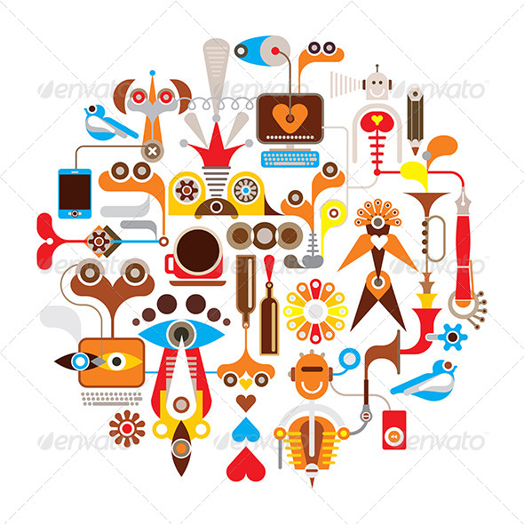 Creation Round Vector Illustration Creation Round Vector Illustration