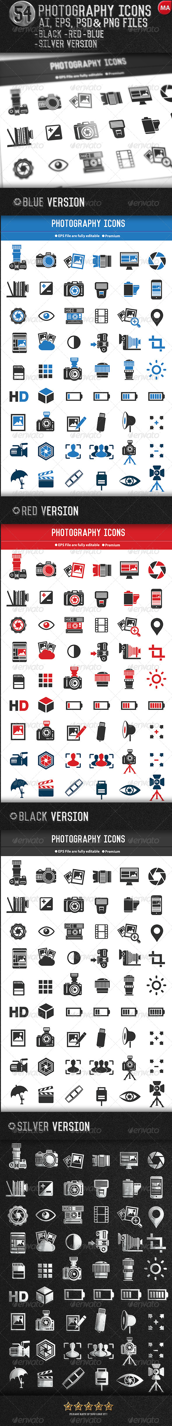 GraphicRiver 54 Photography Icons 8134315 GraphicRiver 54 Photography Icons 8134315