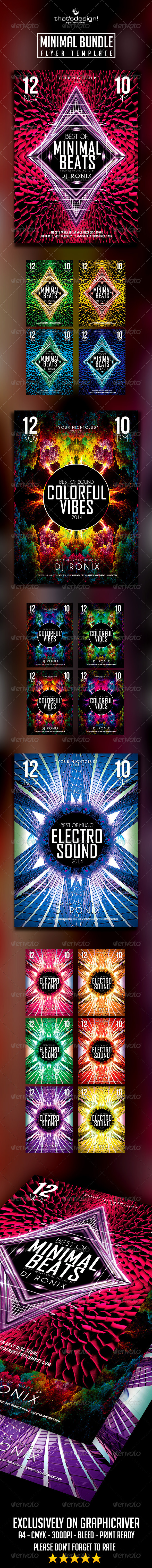 Minimal Flyer Bundle V2 - Clubs & Parties Events