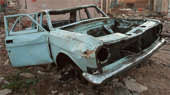 Wrecked Old Car Scene Wrecked Old Car Scene