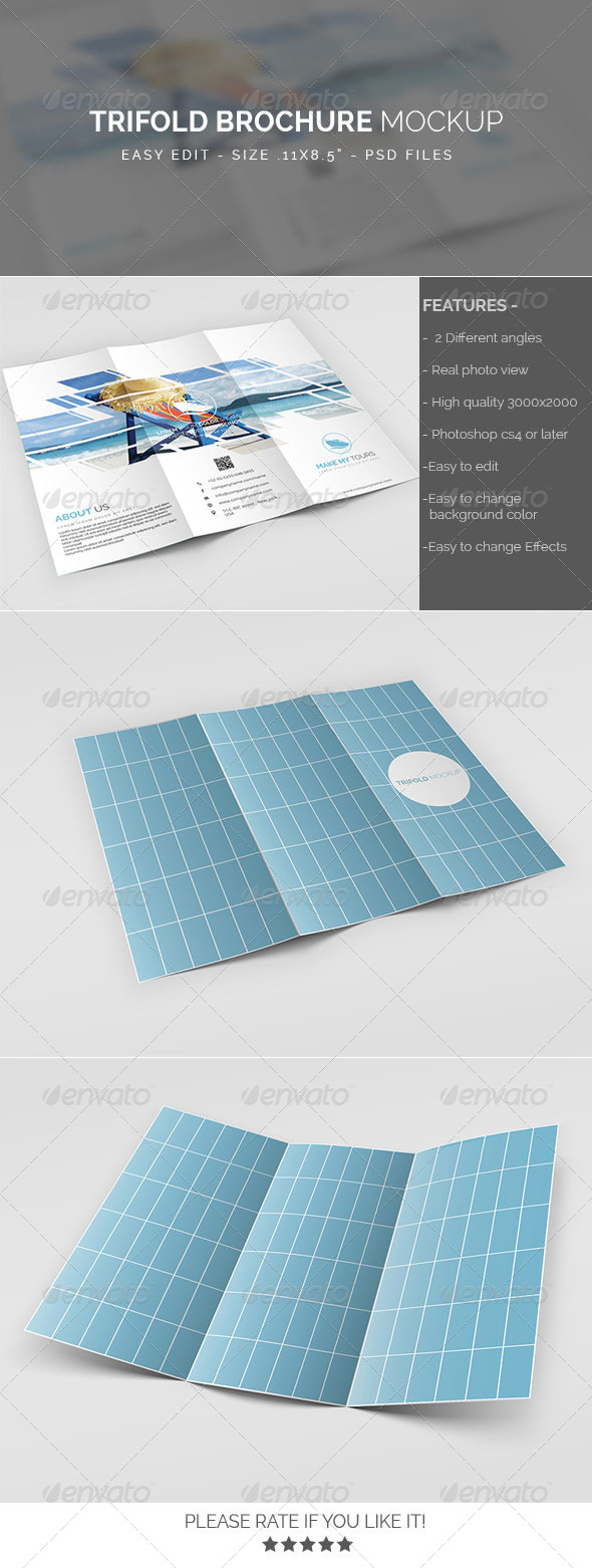 Trifold Brochure Mockup Trifold Brochure Mockup
