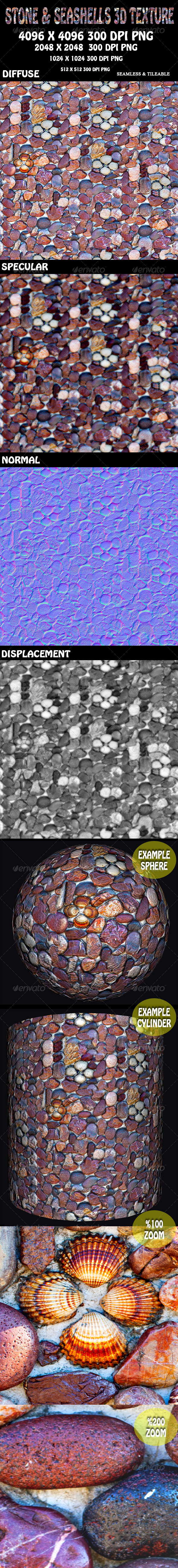 Stone And Seashells Wall 3D Texture Stone And Seashells Wall 3D Texture
