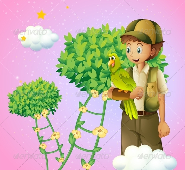 GraphicRiver Boy holding a bird 8139103 GraphicRiver Boy holding a bird 8139103