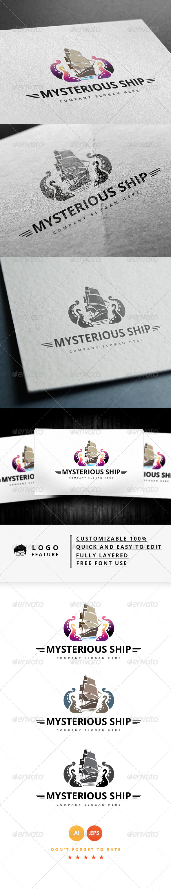 GraphicRiver Mysterious Ship Logo 8145742 GraphicRiver Mysterious Ship Logo 8145742