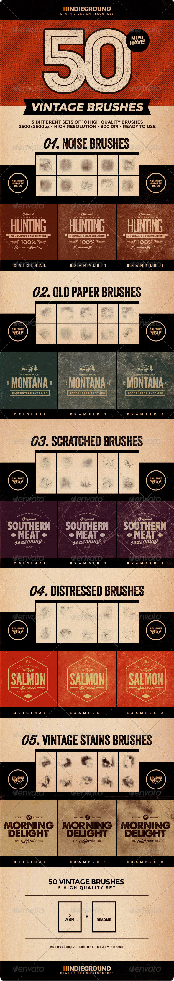 GraphicRiver 50 Vintage Brushes Set 8146217 GraphicRiver 50 Vintage Brushes Set 8146217