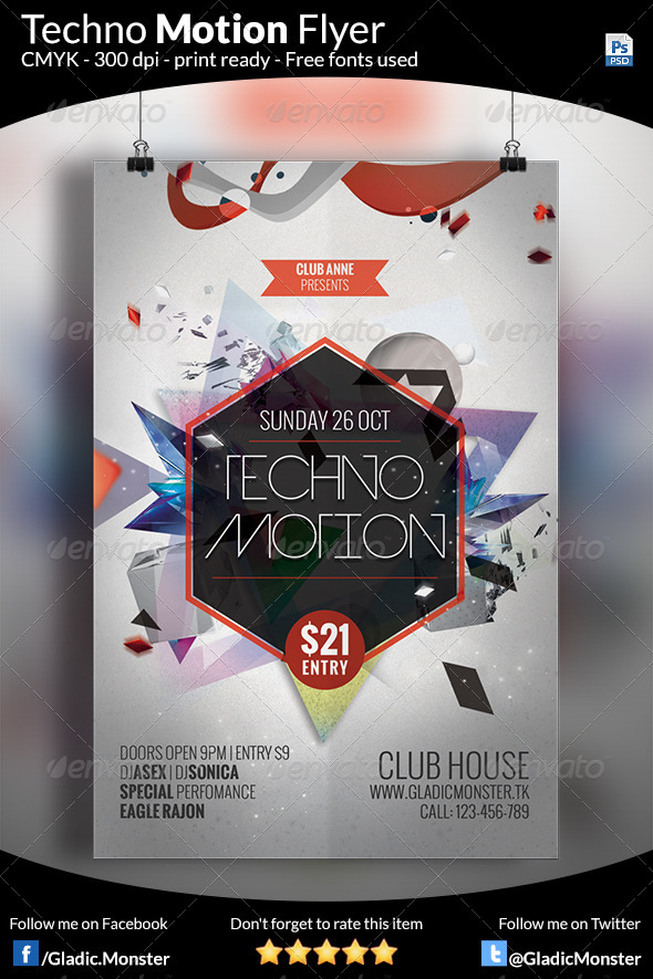 GraphicRiver Techno Motion Futuristic Flyer 8146224 GraphicRiver Techno Motion Futuristic Flyer 8146224
