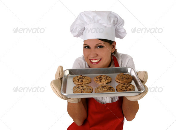 Happy Mother Baking Chocolate Chip Cookies
