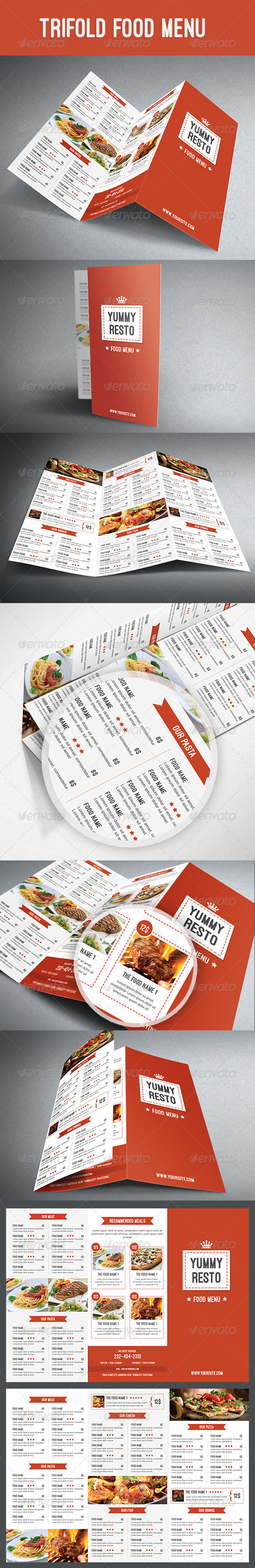 Trifold Food Menu