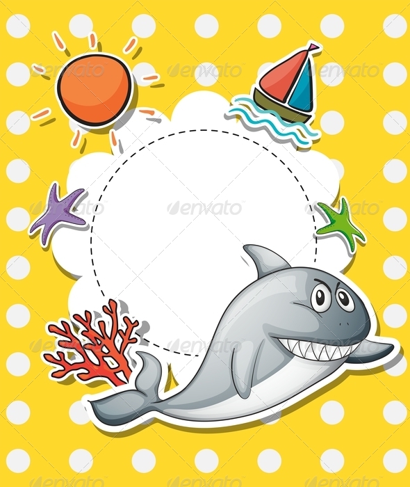 GraphicRiver Stationery With Big Grey Shark 8151027 GraphicRiver Stationery With Big Grey Shark 8151027