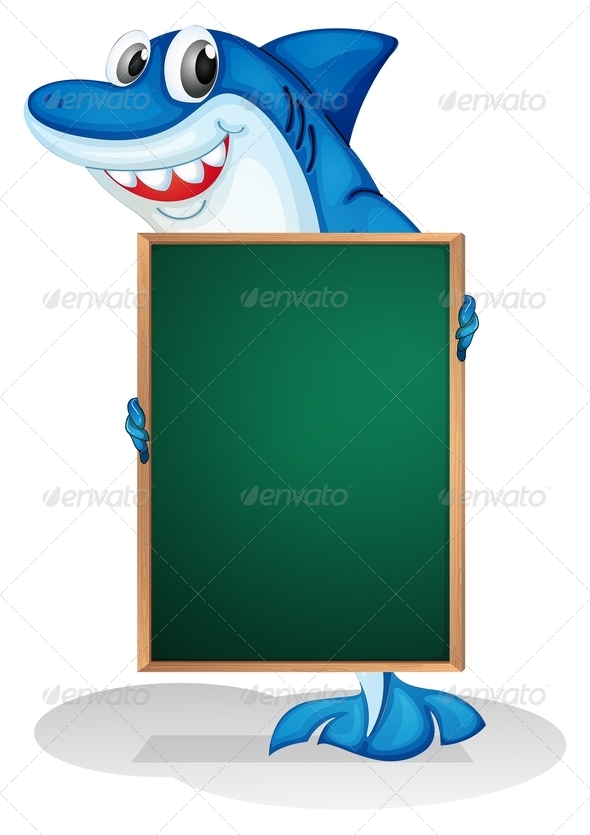 GraphicRiver A Shark Holding an Empty Board 8152828 GraphicRiver A Shark Holding an Empty Board 8152828