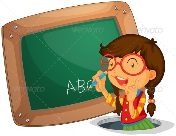 GraphicRiver A Girl Writing on the Board 8153316 GraphicRiver A Girl Writing on the Board 8153316