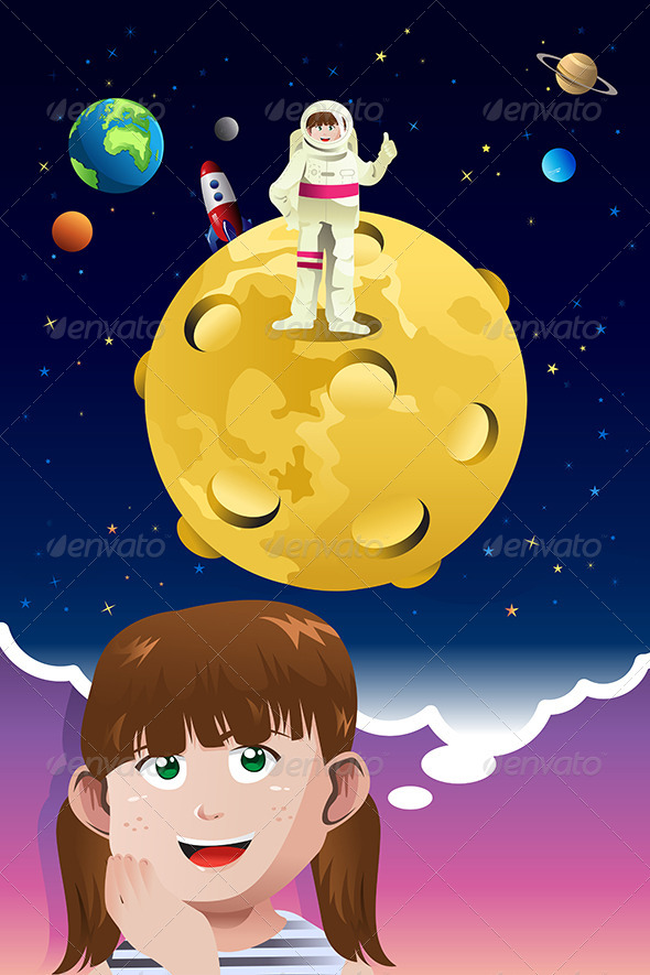 Girl Aspiring to be Astronaut Girl Aspiring to be Astronaut