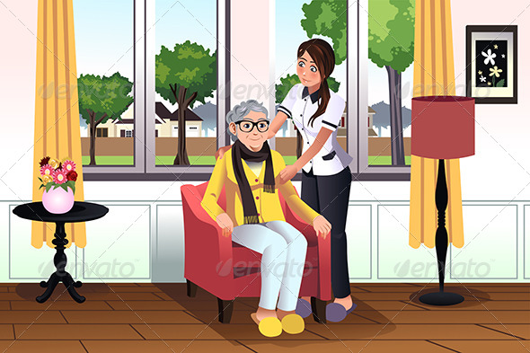 Woman Taking Care of a Senior Lady Woman Taking Care of a Senior Lady