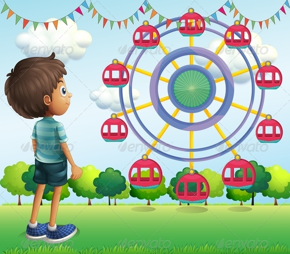 GraphicRiver Boy Watches Ferris Wheel 8155115 GraphicRiver Boy Watches Ferris Wheel 8155115