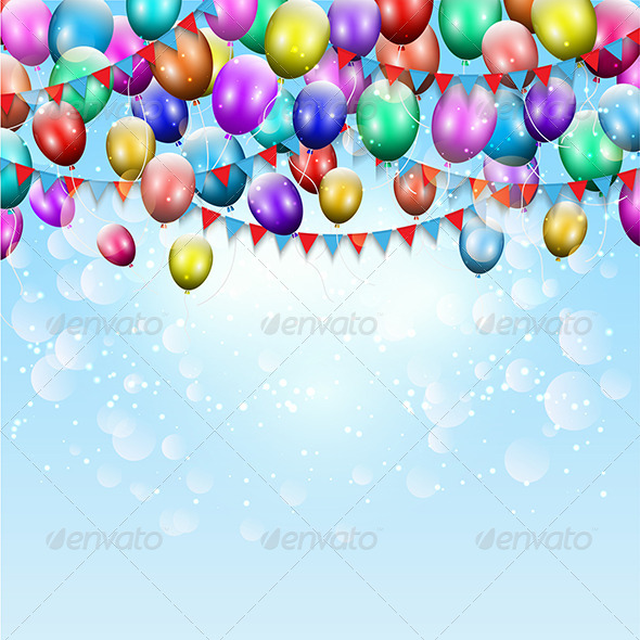 GraphicRiver Balloons and Pennant Background 8155962 GraphicRiver Balloons and Pennant Background 8155962
