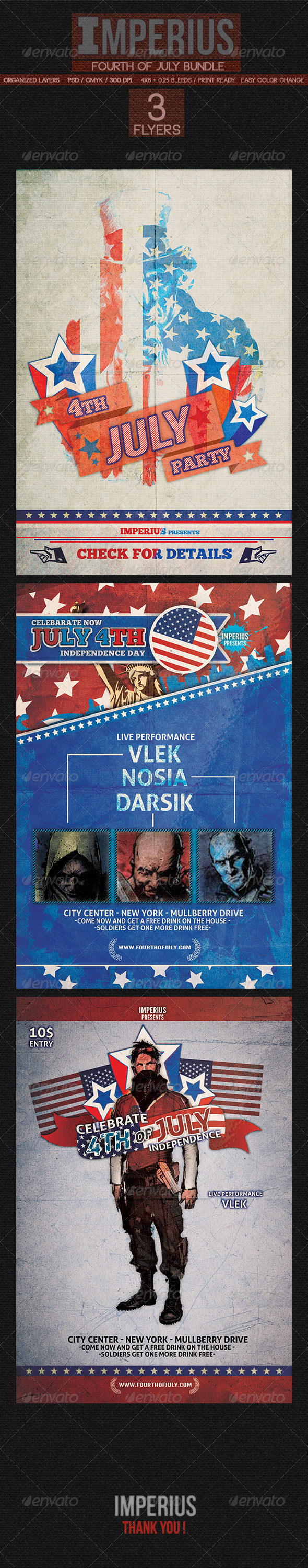 Fourth of July Bundle - Events Flyers