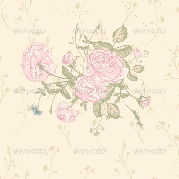 GraphicRiver Vector Floral Greeting Card with Blossom Roses 8160697 GraphicRiver Vector Floral Greeting Card with Blossom Roses 8160697