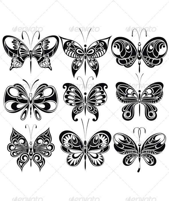 GraphicRiver Set of Butterflies 8162409 GraphicRiver Set of Butterflies 8162409
